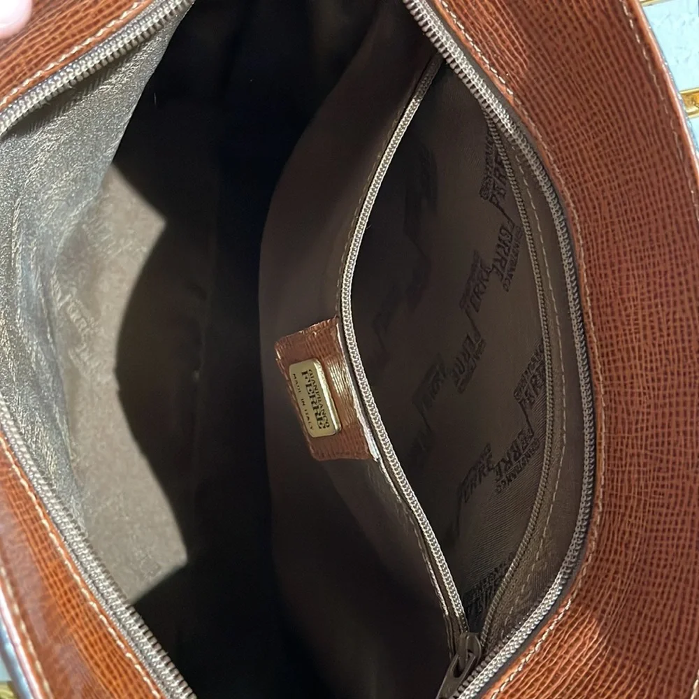 Gianfranco Ferre Cognac Brown Leather Shoulder Tote